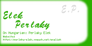 elek perlaky business card